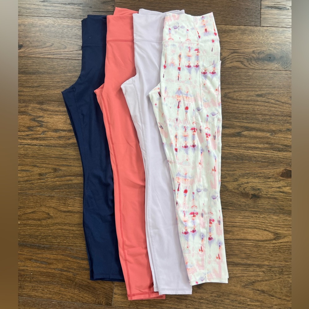 Set of 4 Fabletics Oasis Pureluxe Leggings, size M, colorful